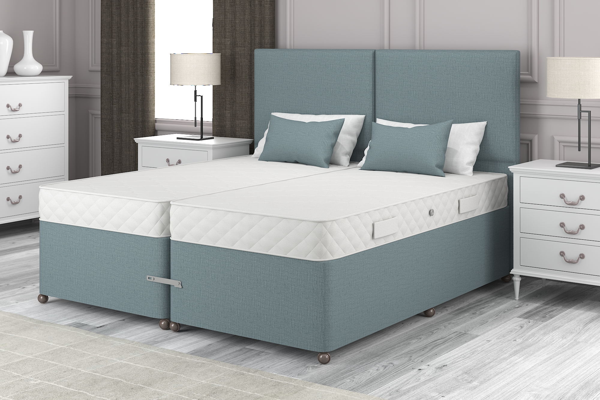 View 50 x 63 King Duckegg Zip Link Jasmine Divan Set information