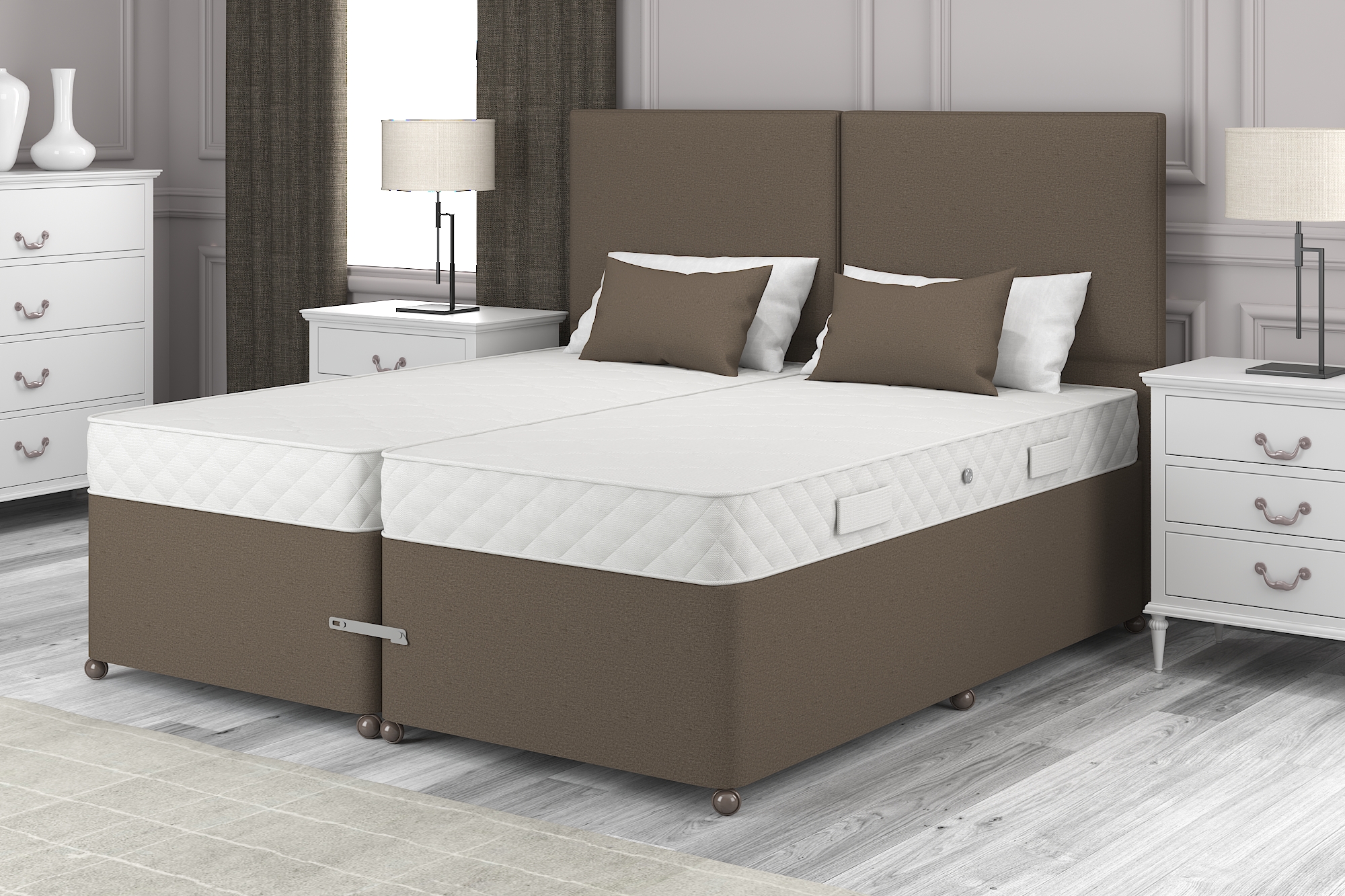 View 60 x 63 Super King Mocha Zip Link Jasmine Divan Set information