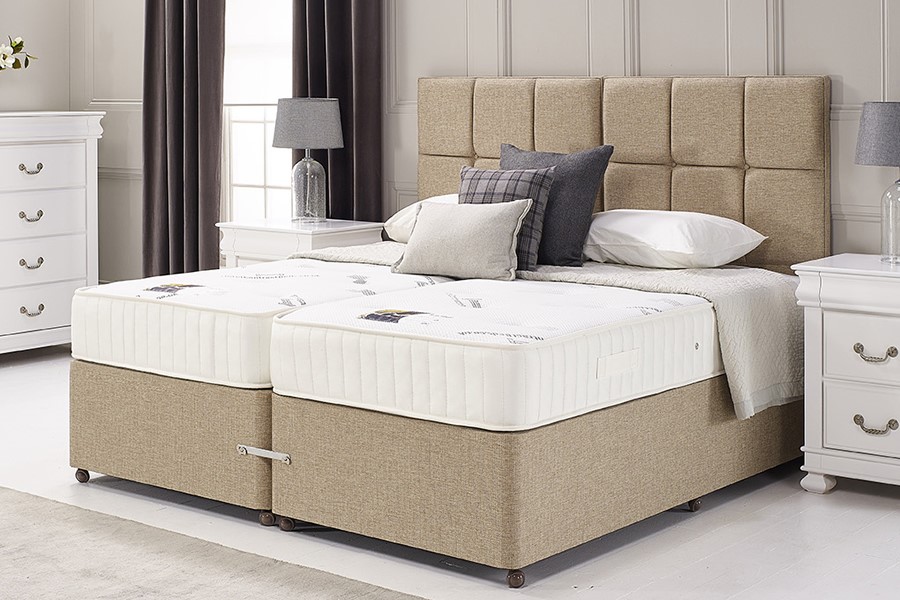 Zip And Link Wooden Beds Contract Zip & Link Divan Set - 10" Deep Mattress - Firm Feel - Warwick