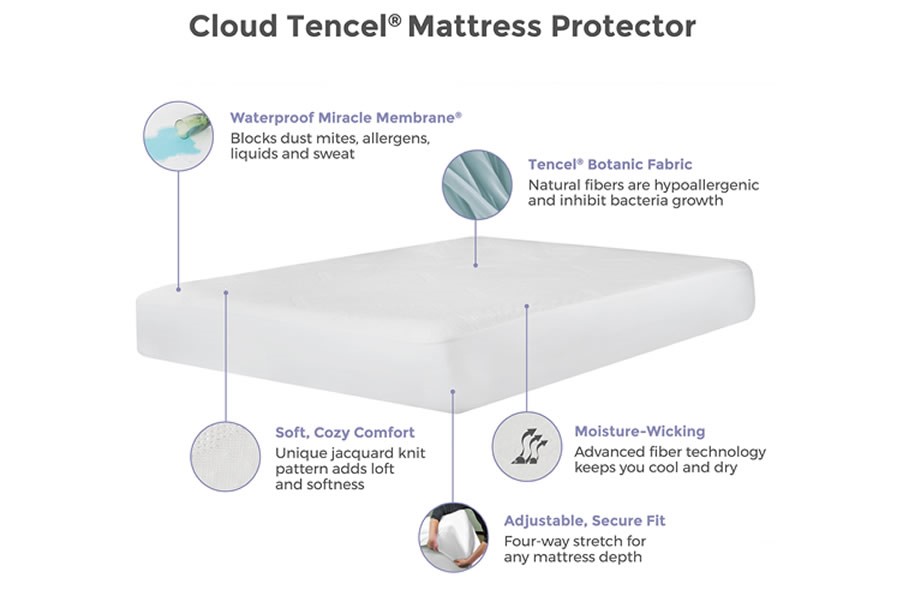 Hypoallergenic Waterproof Mattress Protector - Cloud