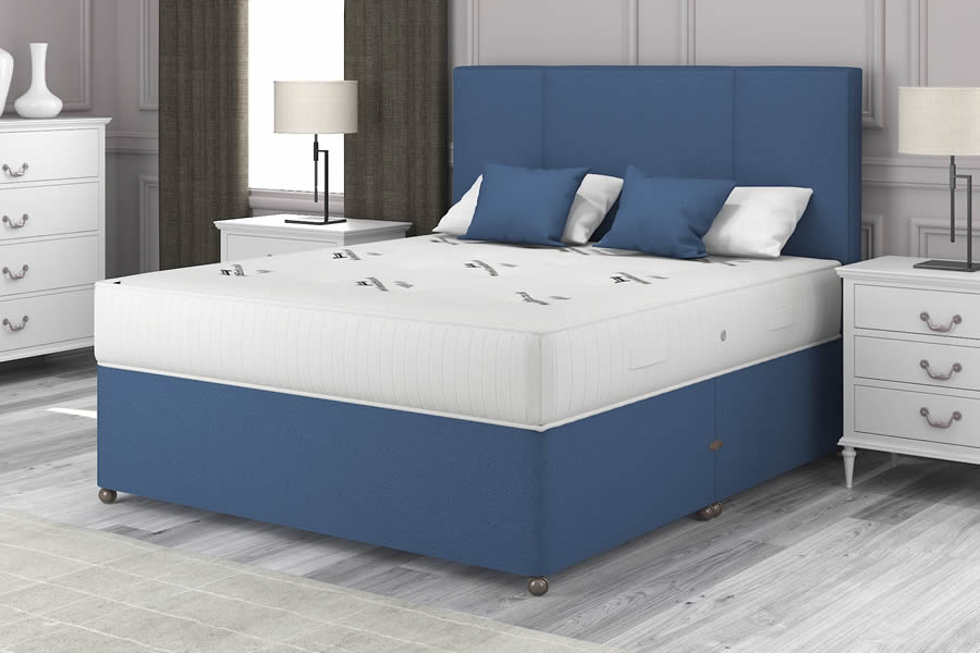 View Sapphire Blue Firm Contract Crib 5 Divan Bed 40 Small Double Warwick information