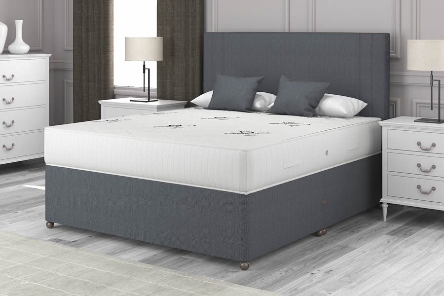 View Charcoal Grey Contract Divan Bed 50 Kingsize Deep Mattress Chelsea information