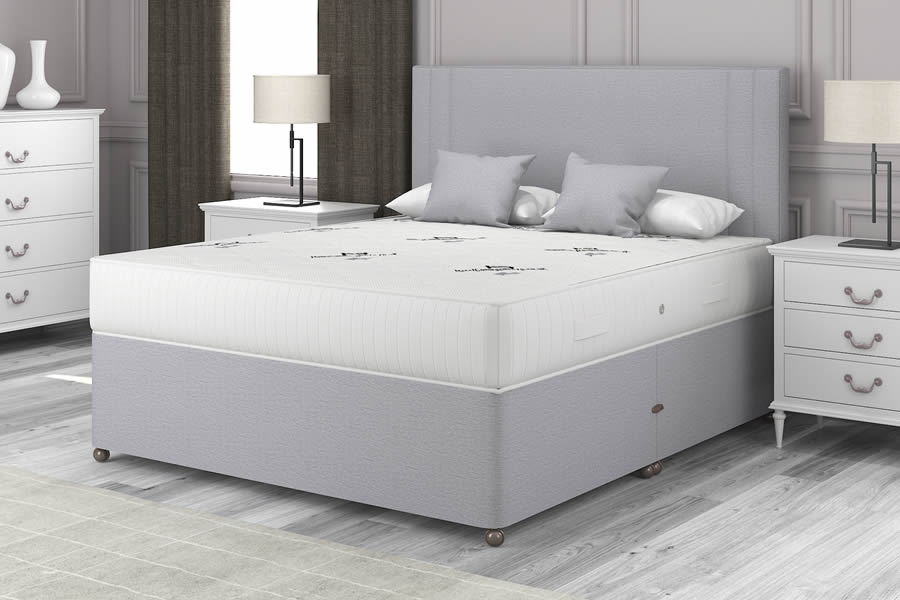 View Grey Contract Divan Bed 30 Single Deep Mattress Chelsea information