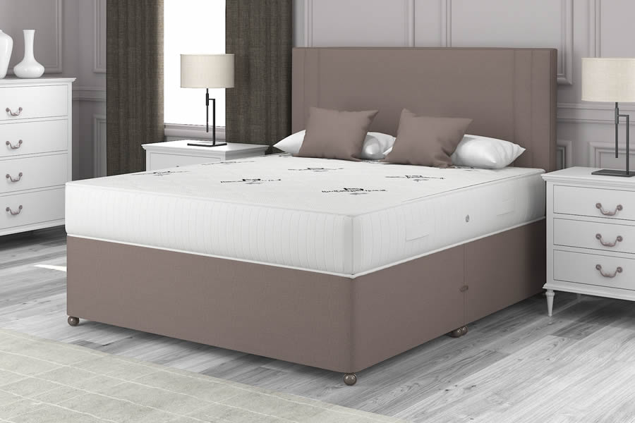 View Slate Brown Contract Divan Bed 30 Single Deep Mattress Chelsea information