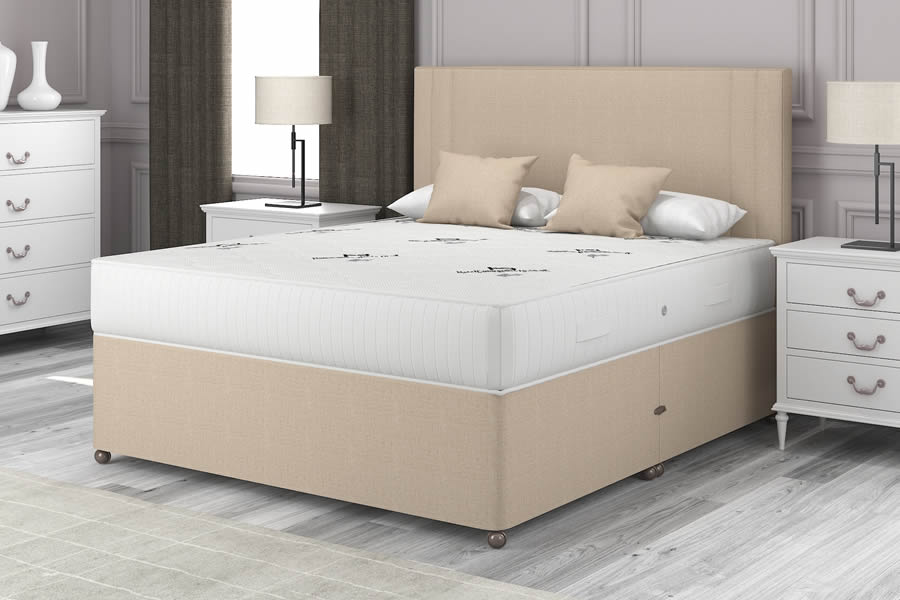 View Stone Cream Contract Divan Bed 46 Standard Double Deep Mattress Chelsea information