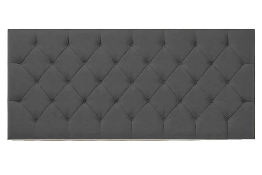 View Charcoal Grey 26 Small Single Rectangular Headboard Button Detailing Manhatten information