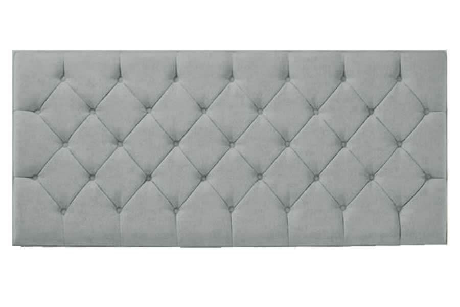 View Grey 26 Small Single Rectangular Headboard Button Detailing Manhatten information