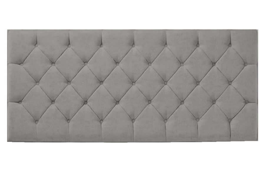 View Platinum Grey 30 Single Rectangular Headboard Button Detailing Manhatten information