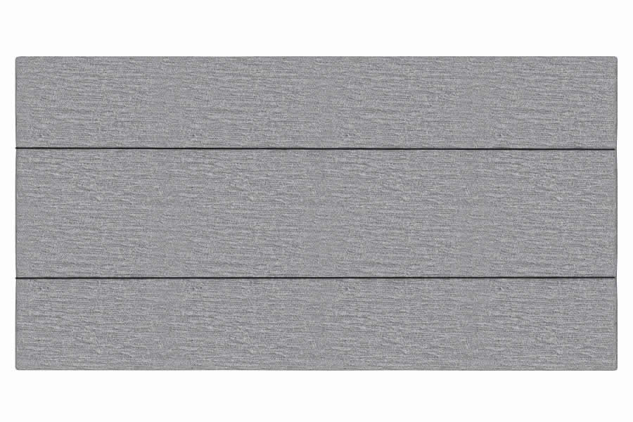 View Grey 40 Small Double Fabric Headboard 3 Panel Horizontal Stitching Deeply Padded Lotus information
