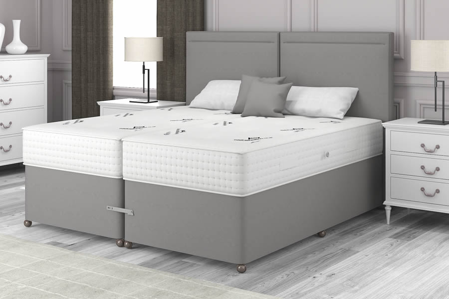 View 56 King Platinum Grey Zip Link Divan Set Marquess 3000 information