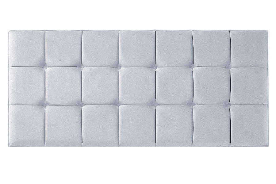 View Grey 30 Single Contract Fabric Headboard Multiple Square Design Buttoned Detail Quad information