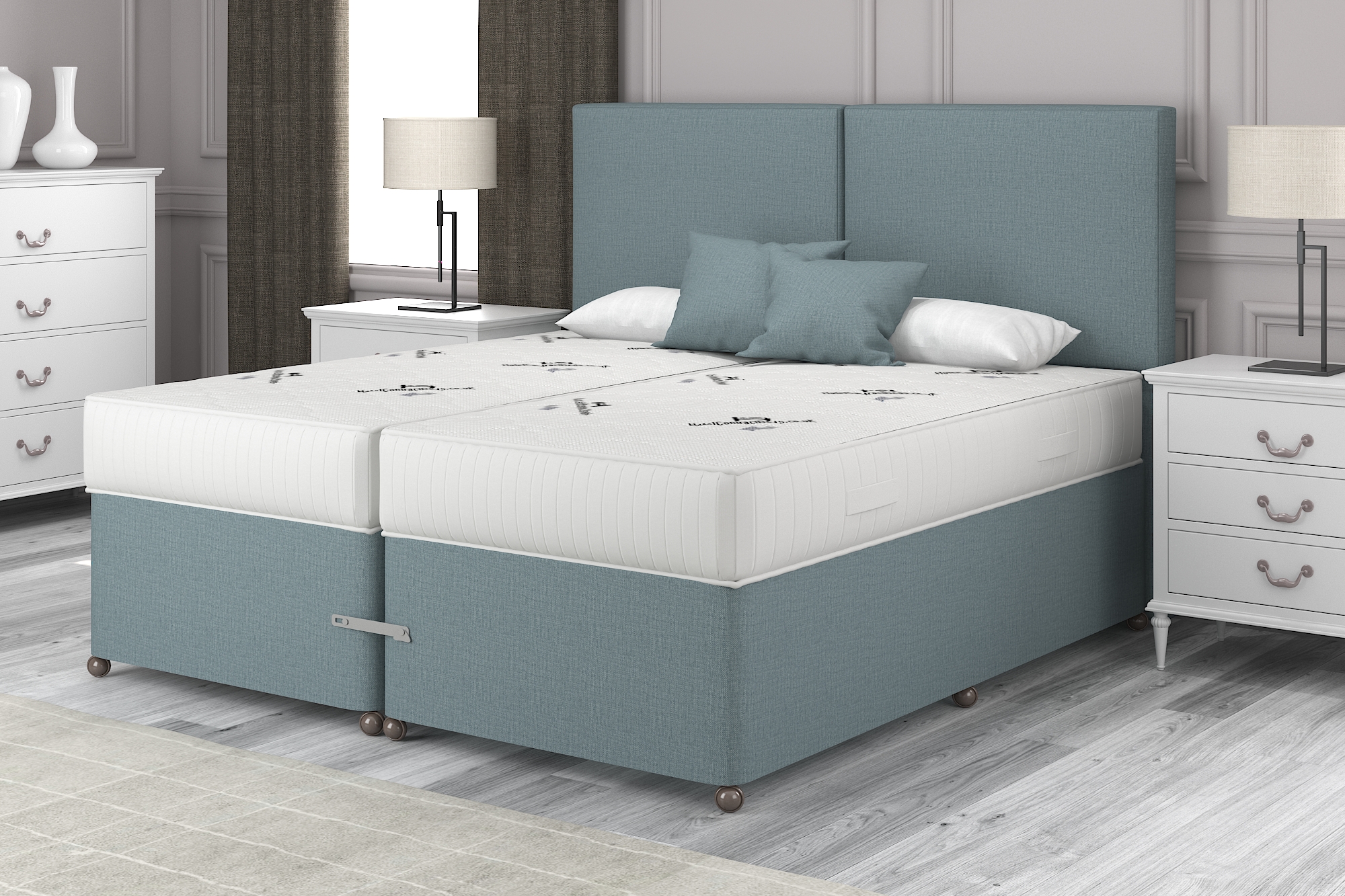 View 56 x 63 King Duckegg Zip Link Milan Divan Set information