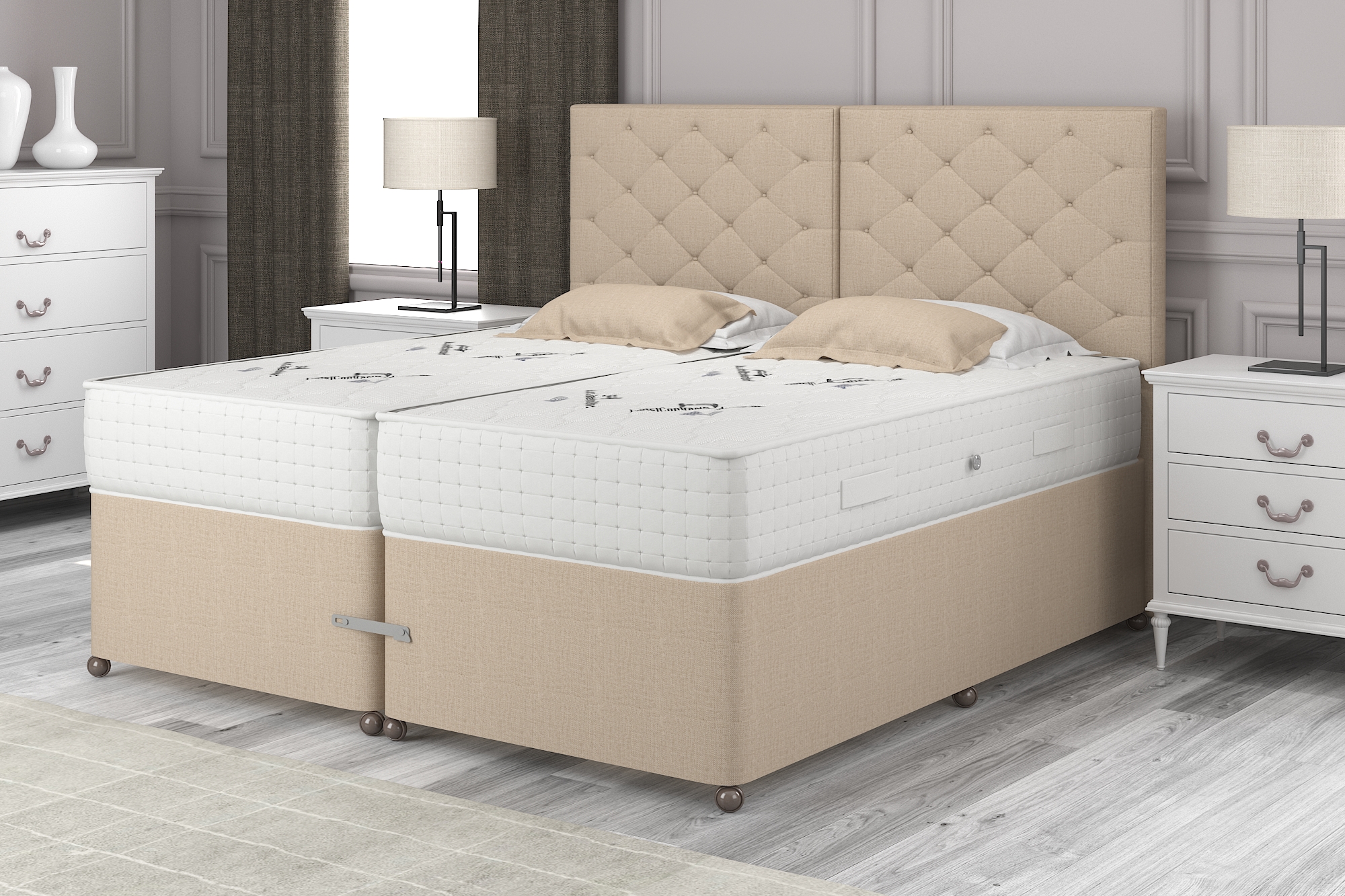 View 50 King Stone Zip Link Divan Set Posture 2000 information