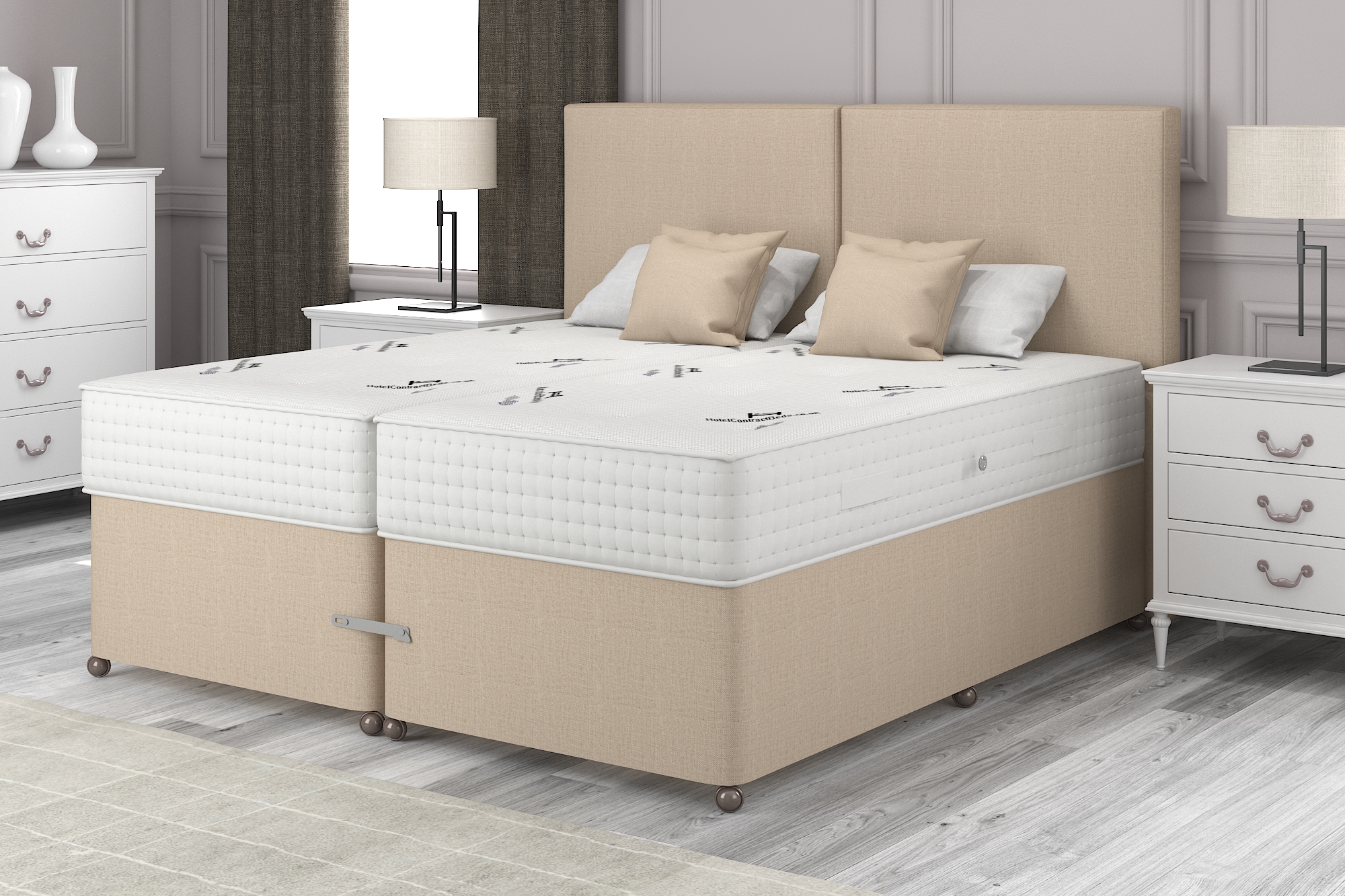 View 56 King Stone Zip Link Divan Set Posture 1500 information