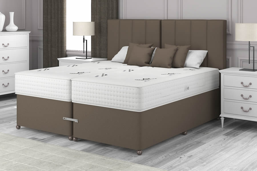 View 60 Super King Mocha Brown Zip Link Divan Set Natural Choice 3000 information
