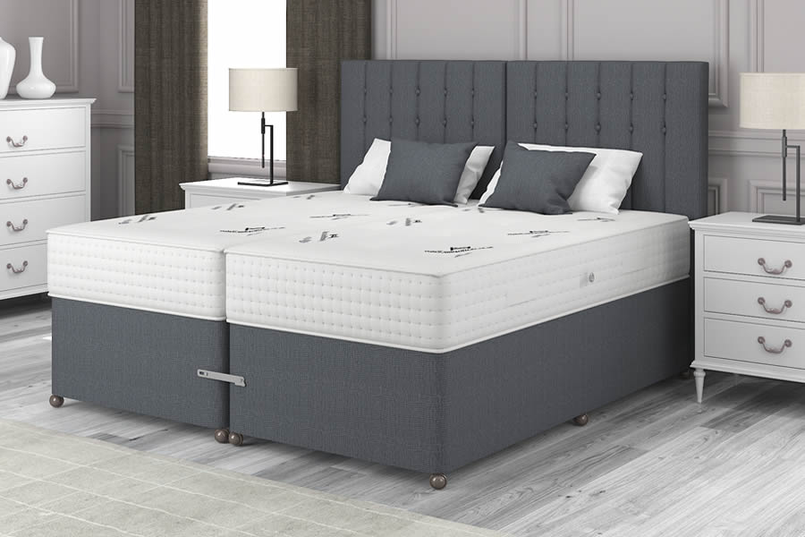 View 60 x 63 Super King Charcoal Zip Link Divan Set Pocket Dream 1000 information