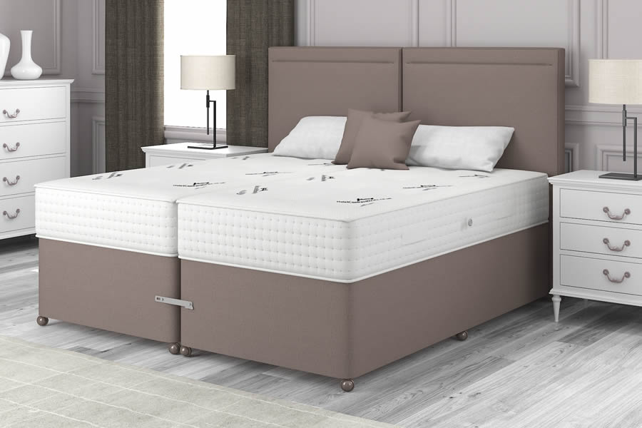 View 56 King Light Brown Slate Zip Link Divan Set Senator 1000 information