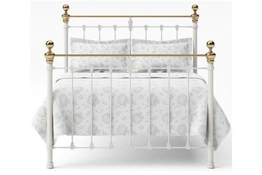 Victorian Design Cast Iron Metal Bedframe With Finials 5 Sizes 2 Colours Airedale Hamilton Cast Iron Metal Bedframe With Finials, Cast Iron Bed Frame Queen Size
