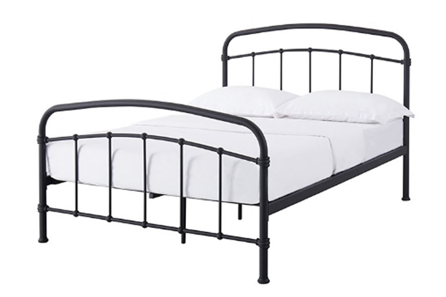 View Metal Tubular Bed Frame With Curved Rails And Detailed Casting 2 Colour Option 3 Sizes Tusson Halston information
