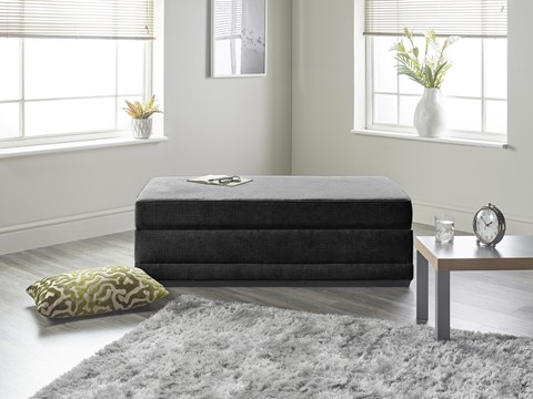 Boston Compact Fabric Sofabed - 2 Seater Charcoal