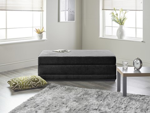 Boston Compact Fabric Sofabed - 2 Seater Charcoal