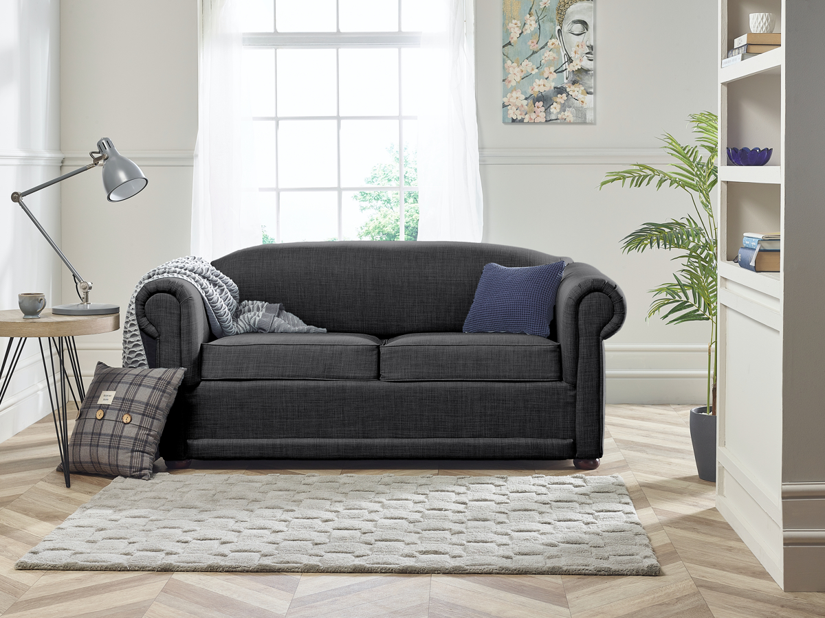 View Charcoal Fabric Contract 2 Seater Sofabed New York information