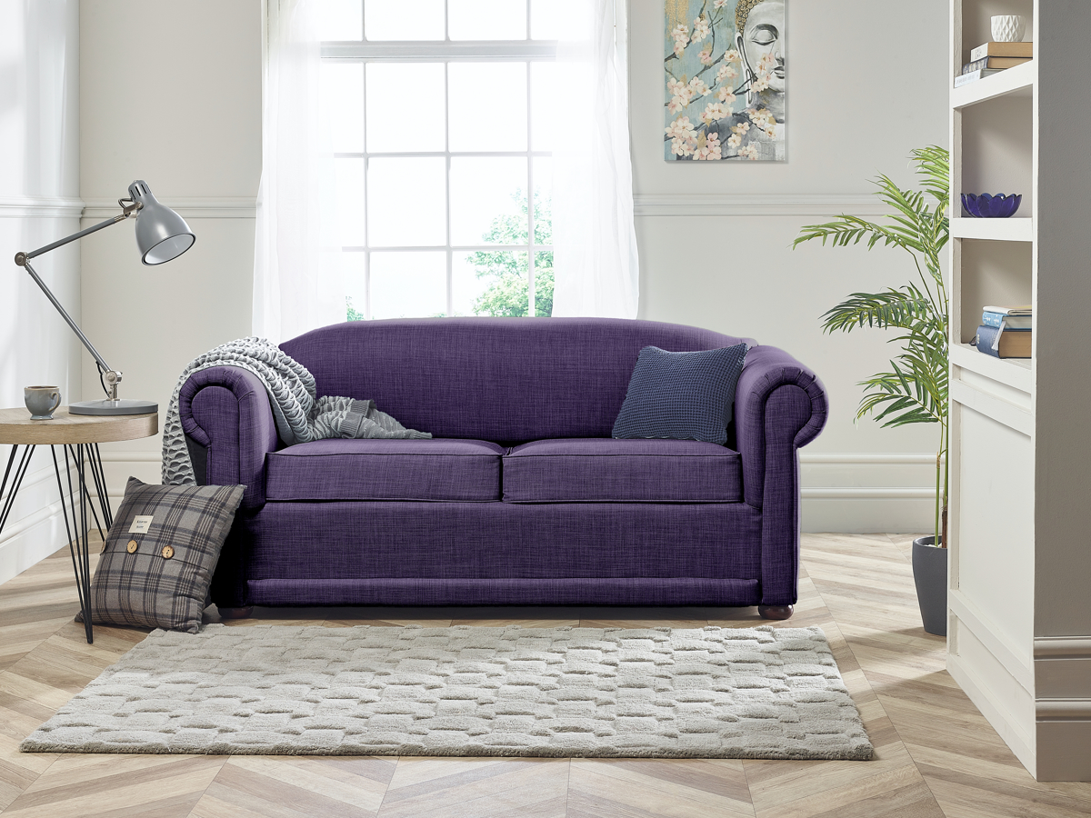 View Purple Fabric Contract 2 Seater Sofabed New York information