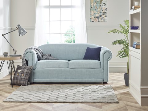 New York Fabric Sofabed - 2 Seater Skyblue 