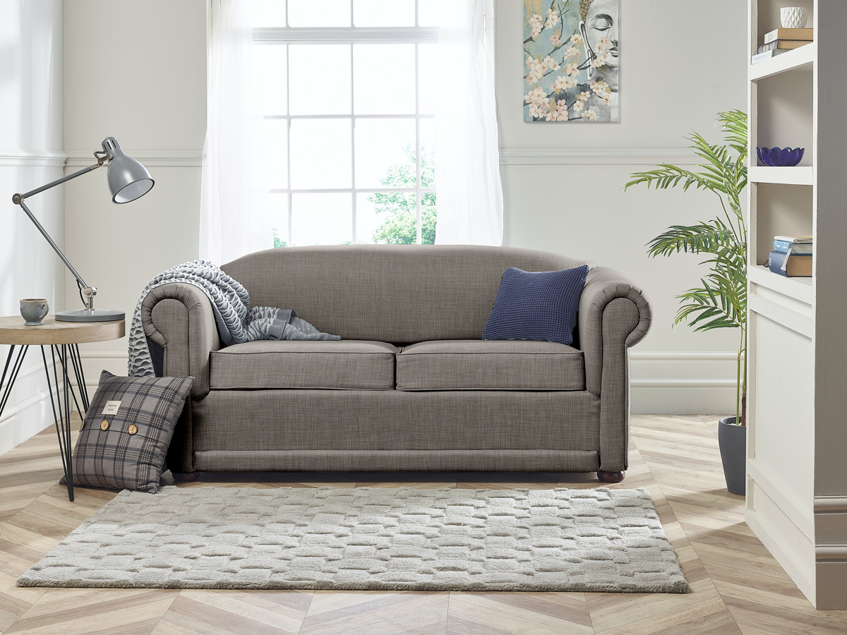 View Slate Fabric Contract 3 Seater Sofabed New York information