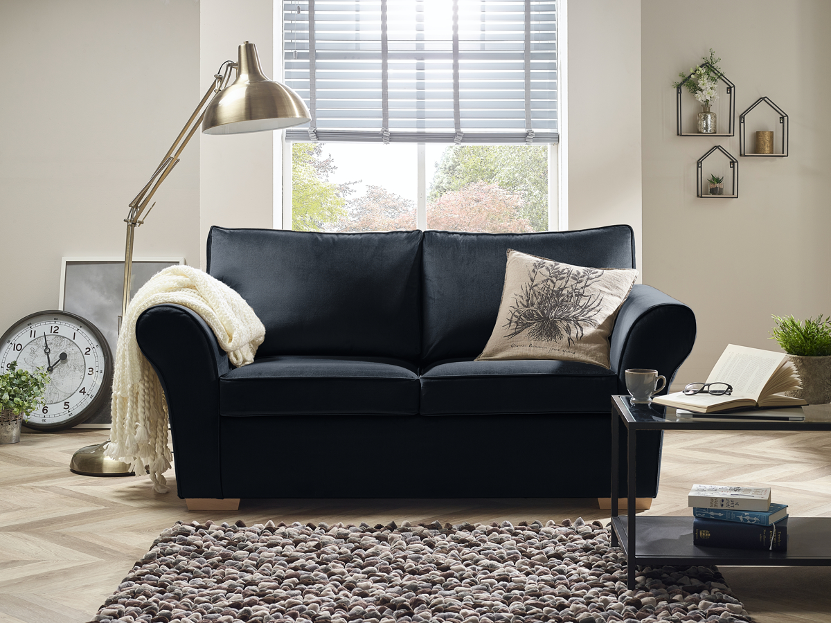 View Midnight Fabric Contract 3 Seater Sofabed New England information