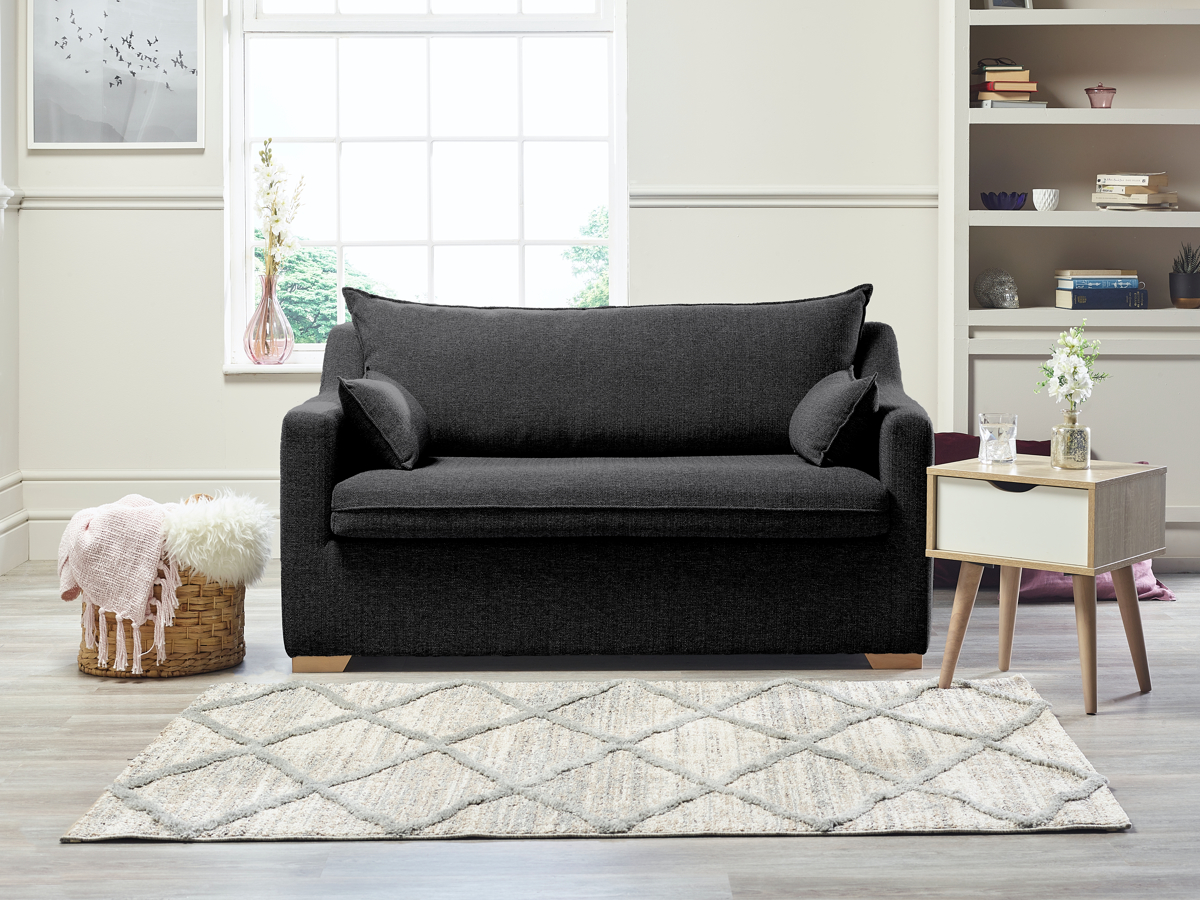 View Charcoal Fabric Contract 2 Seater Sofabed Alaska information