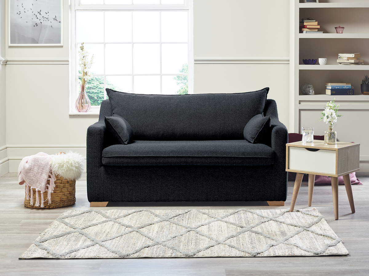 View Midnight Fabric Contract 3 Seater Sofabed Alaska information