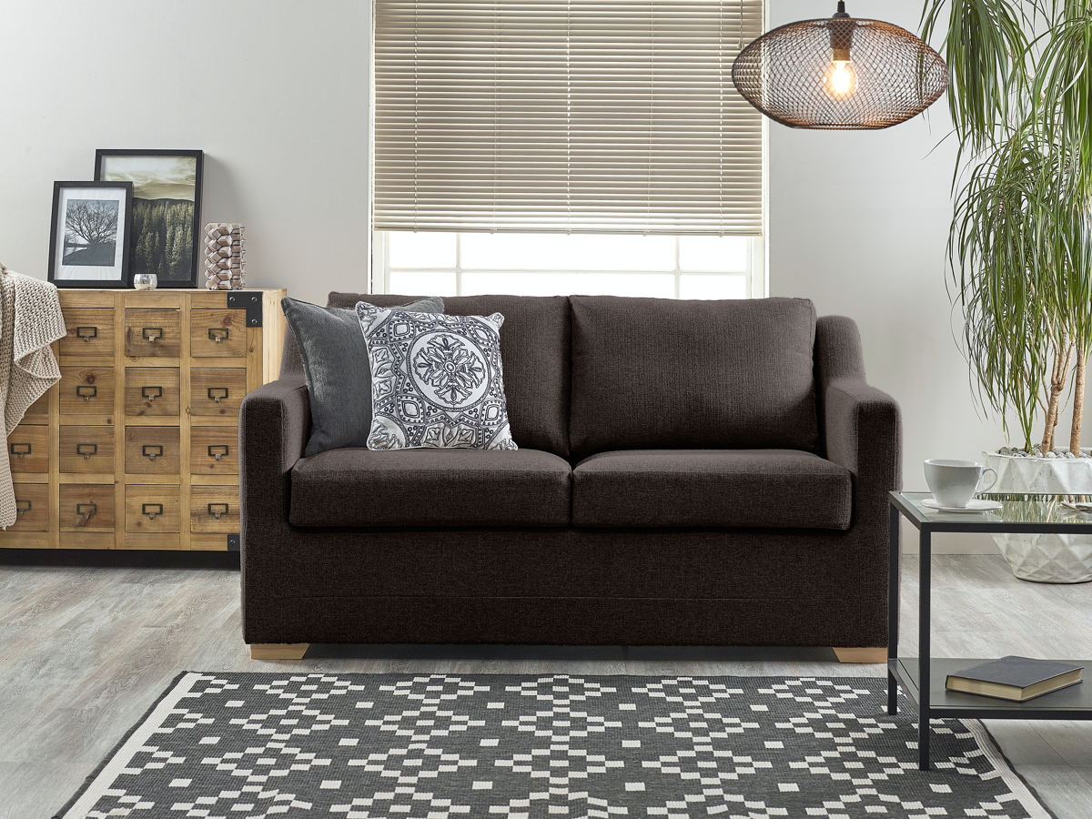 View Brown Fabric Contract 3 Seater Sofabed Seattle information