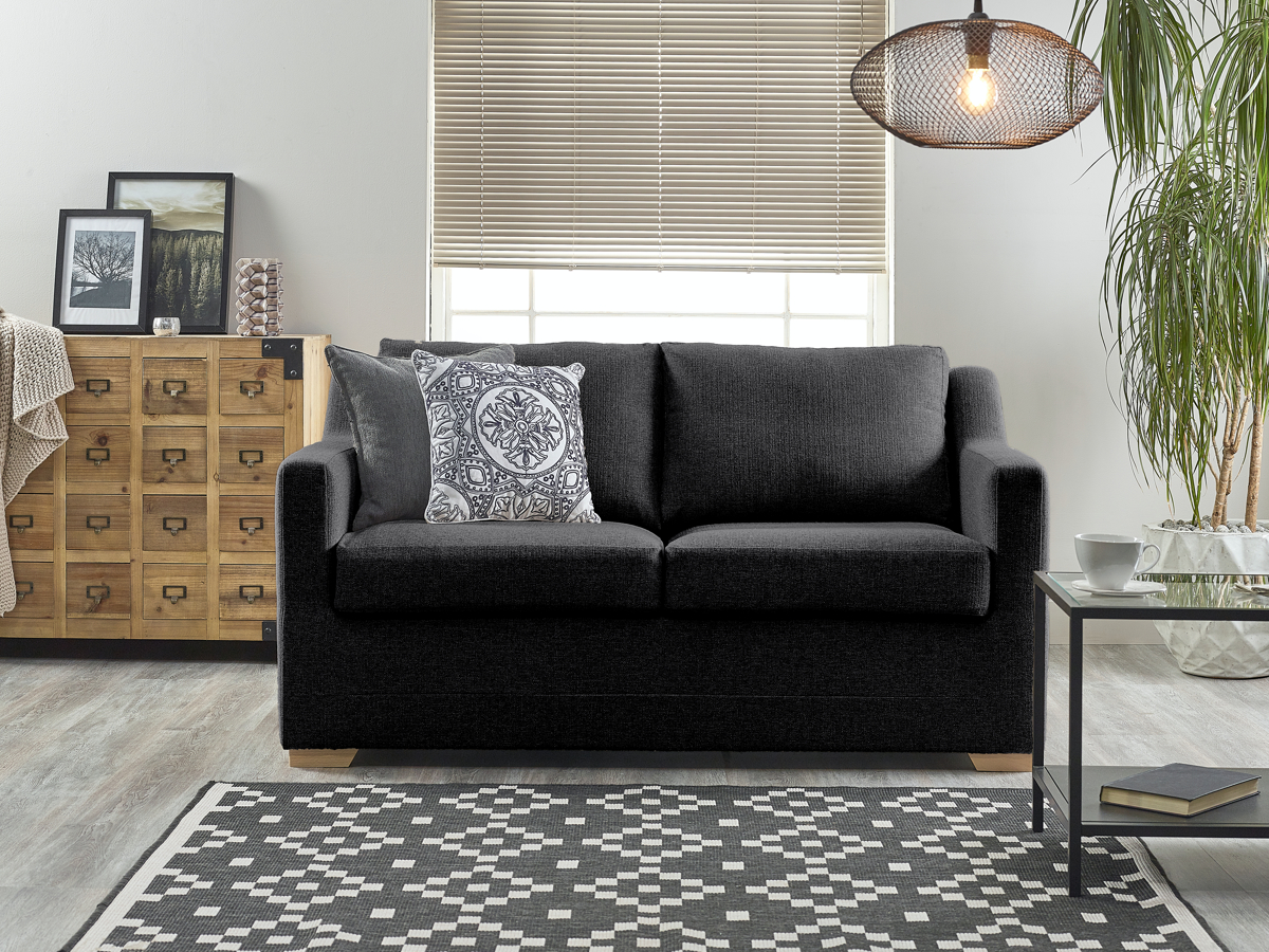 View Charcoal Fabric Contract 2 Seater Sofabed Seattle information