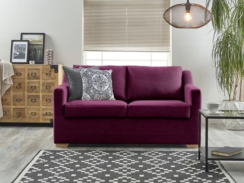 Seattle Fabric Sofabed - 2 Seater Fushia 