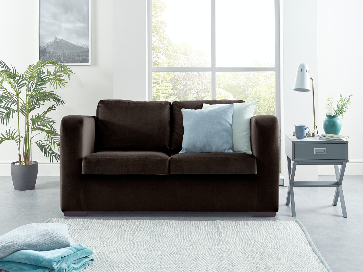View Brown Fabric Contract 3 Seater Sofabed Denver information