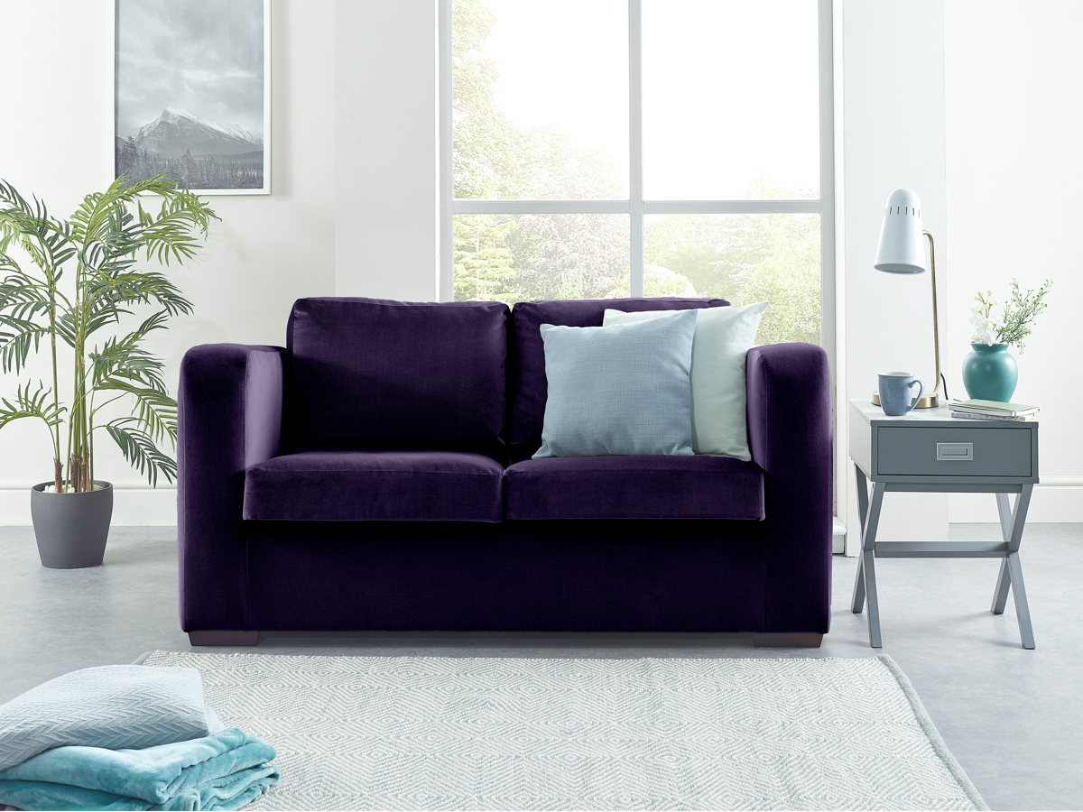 View Purple Fabric Contract 2 Seater Sofabed Denver information