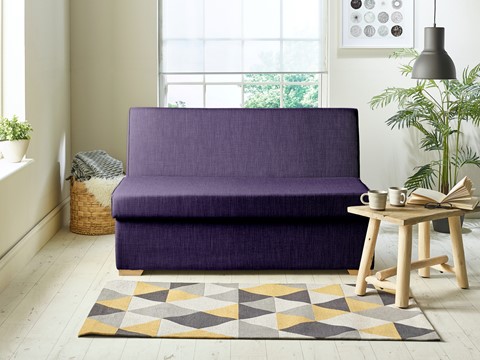 Detroit Fabric Sofabed - 2 Seater Purple