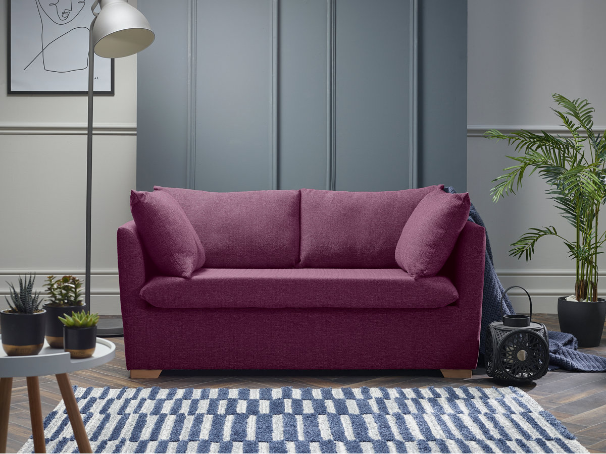 View Fushia Fabric 3 Seater Contract Sofabed Venice information