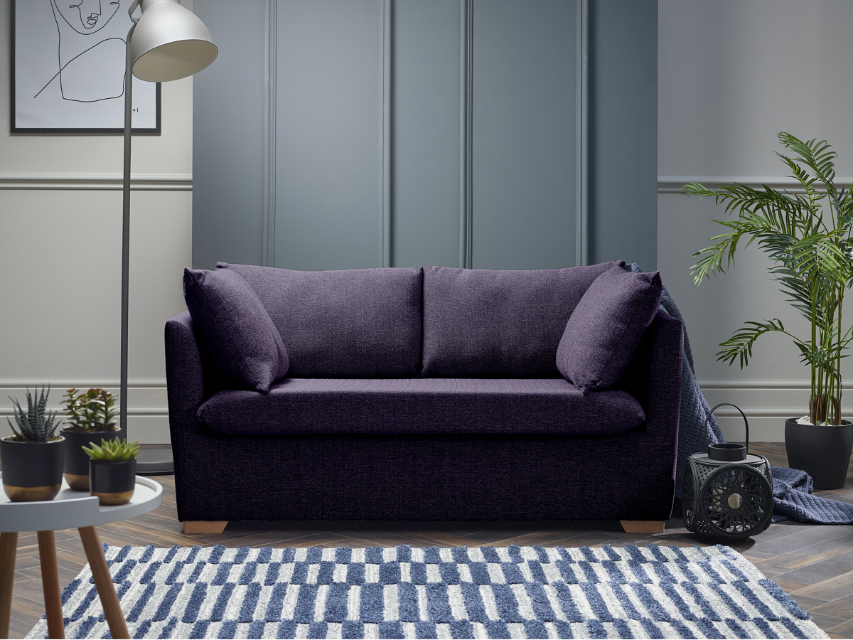 View Purple Fabric 2 Seater Contract Sofabed Venice information