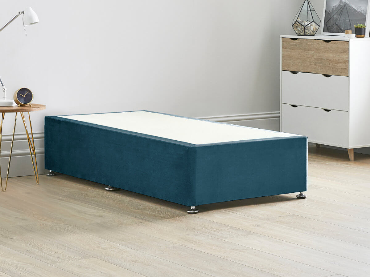 View Reinforced Divan Bed Base 26 Small Single Duckegg Heavy Duty Solid 18mm Sides Top Base 16 41cm Base Height information