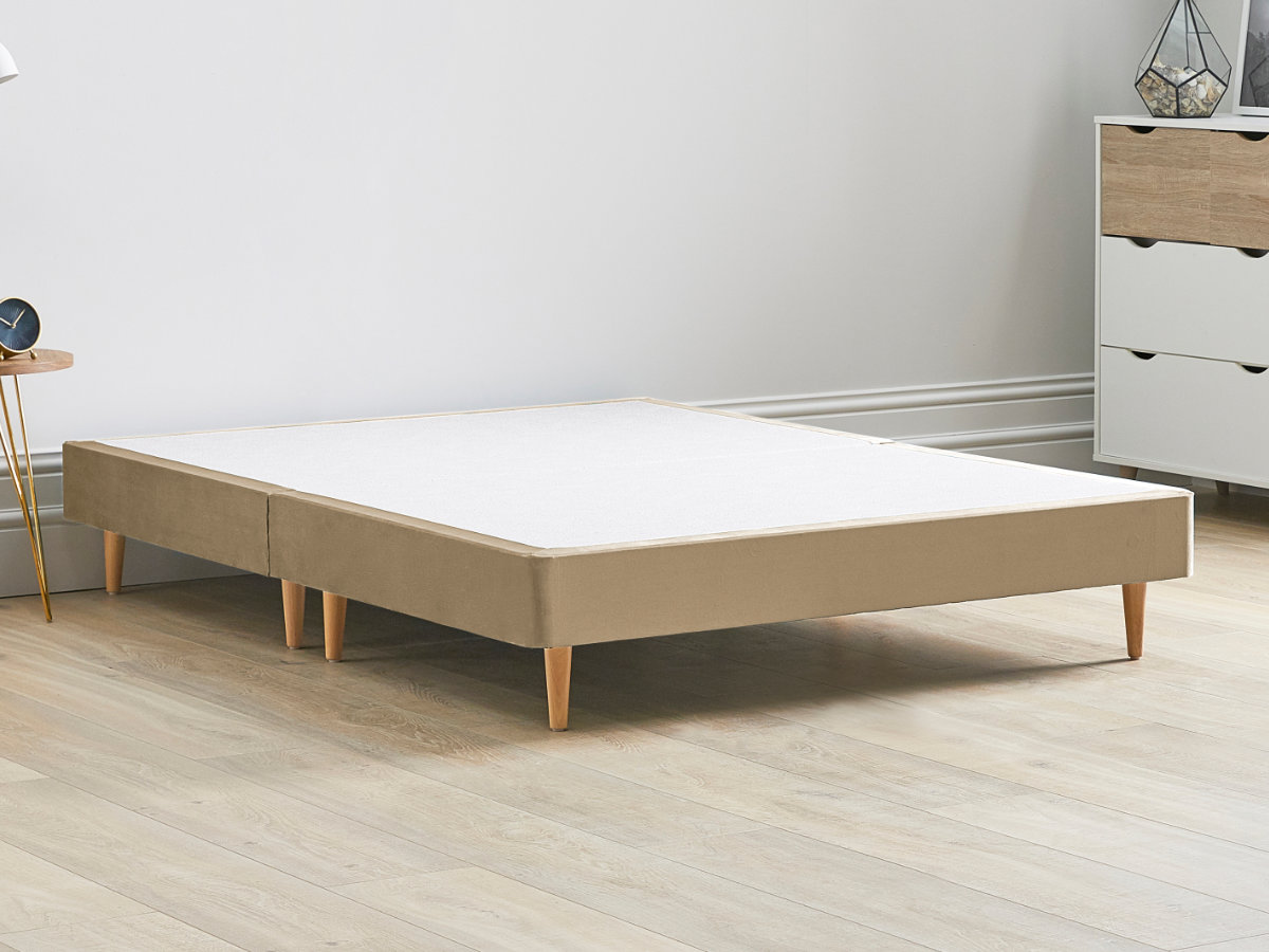 View 12 High Divan Bed Base On Wooden Legs 50 King Slate Brown Solid Sides Ends Beech Tapered Wooden Leg information