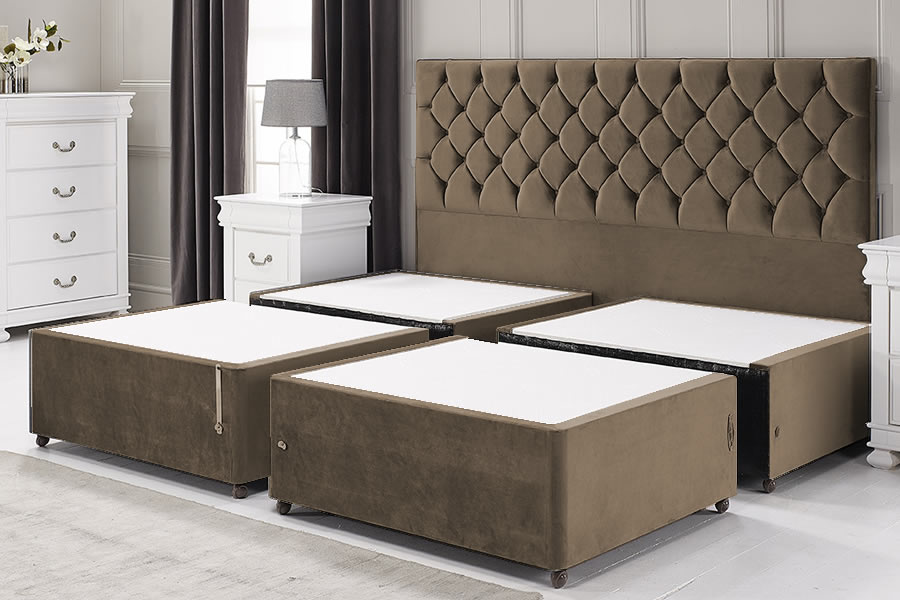 View Mocha Brown Superking 60 Quarterised Contract Bed Base information