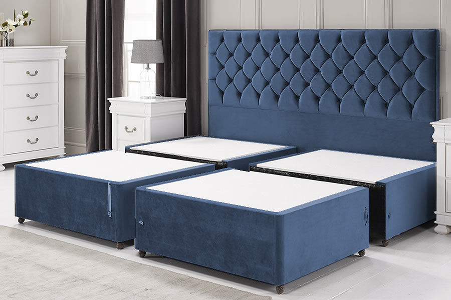 View Sapphire Blue Kingsize 50 Quarterised Contract Bed Base information