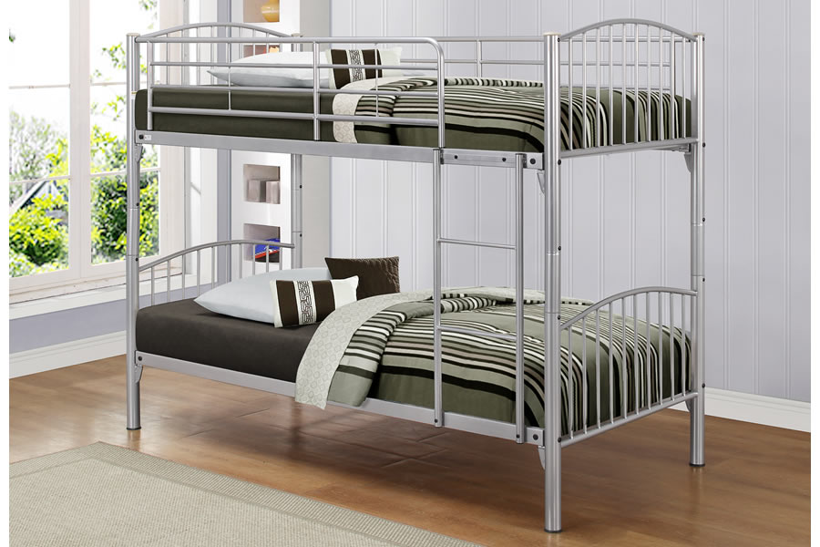 View Contract Steel Silver Metal 2 Person Metal Bunk Bed With Mesh Base Ladder Ideal For Guest Houses Dormitories And Hostels Corfu information
