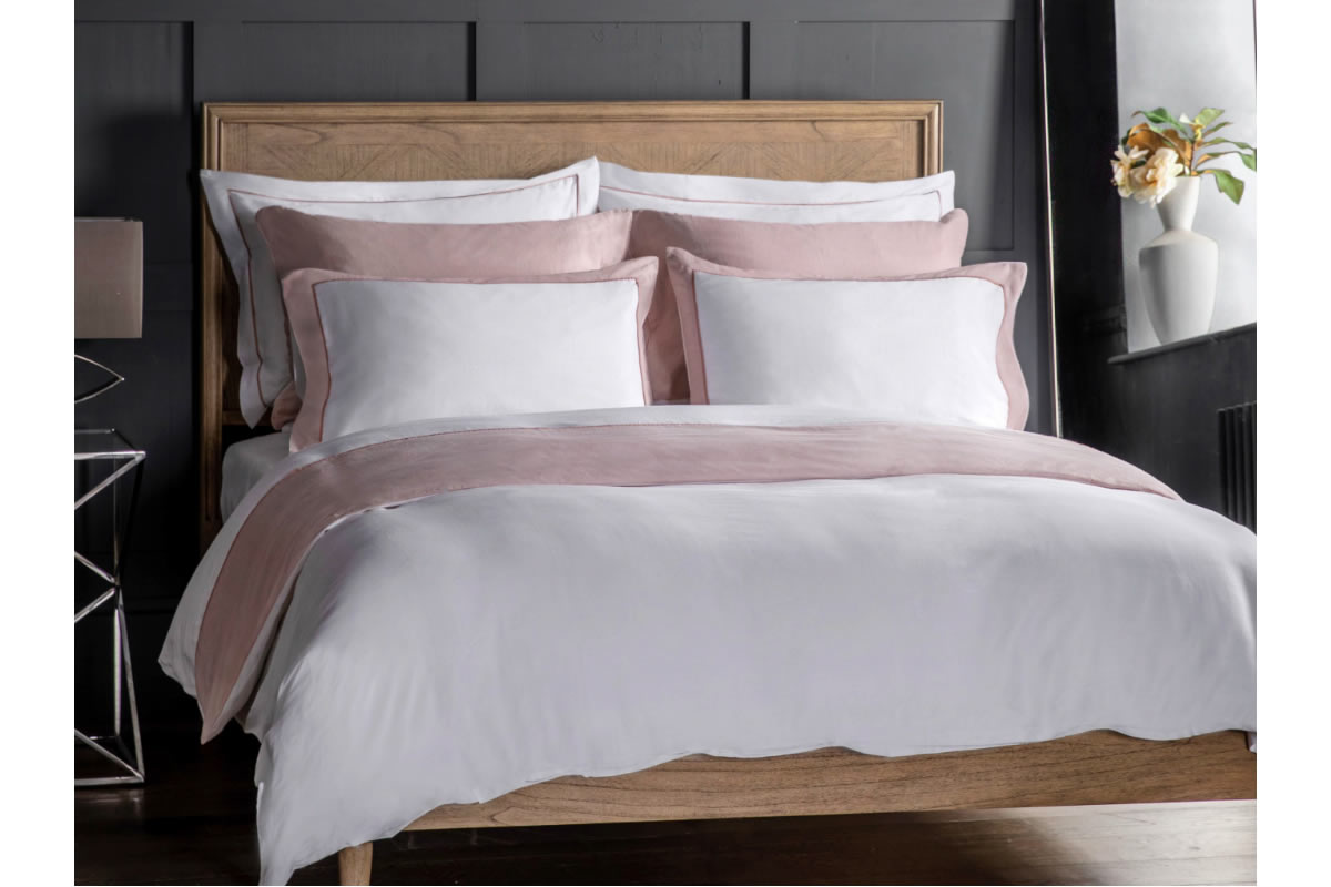 View Isla Blush White Double Size Cotton Duvet Set information