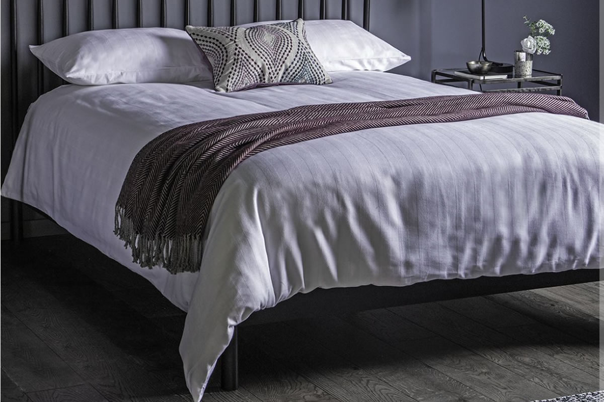 View Add a clean and contemporary element to your bedroom with this Zig Zag stripe quilt cover set Featuring 3 cm wide vertical stripes of zigzag embroid information