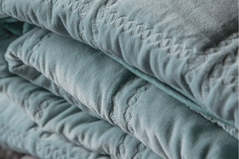 Quilted Cotton Blue Soft Touch Bedspread