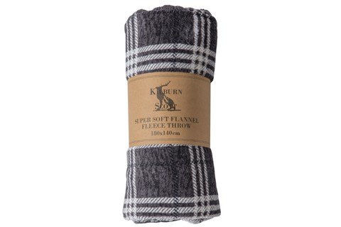 Checkmate Rolled Fleece - Grey