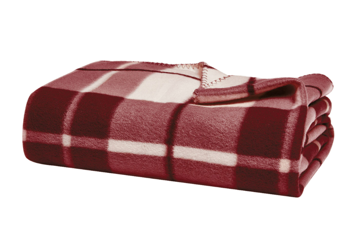 View Burgundy Checked Fleece Blanket Large information